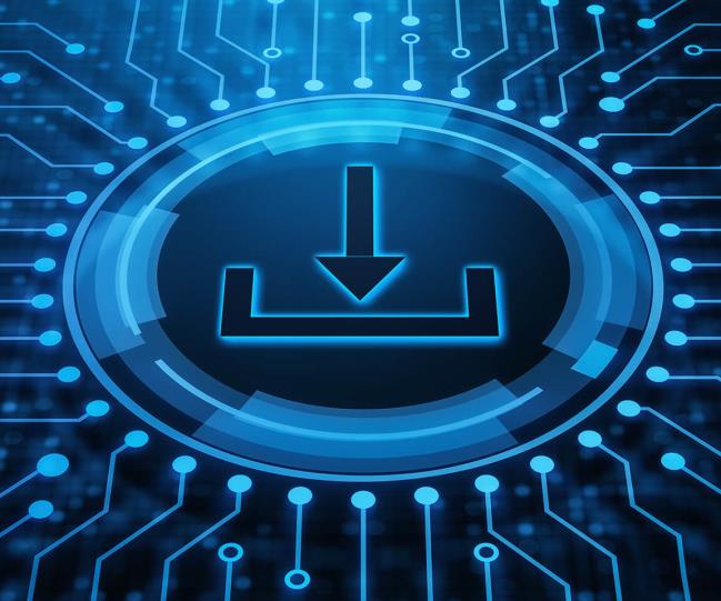 Download symbol with electronic components