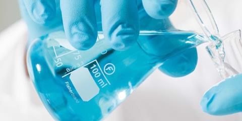 Chemicals in an Erlenmeyer flask